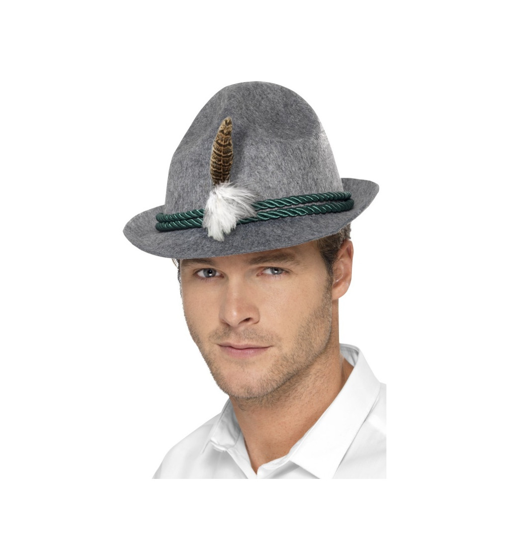 Bavorský klobúk - svetlošedý