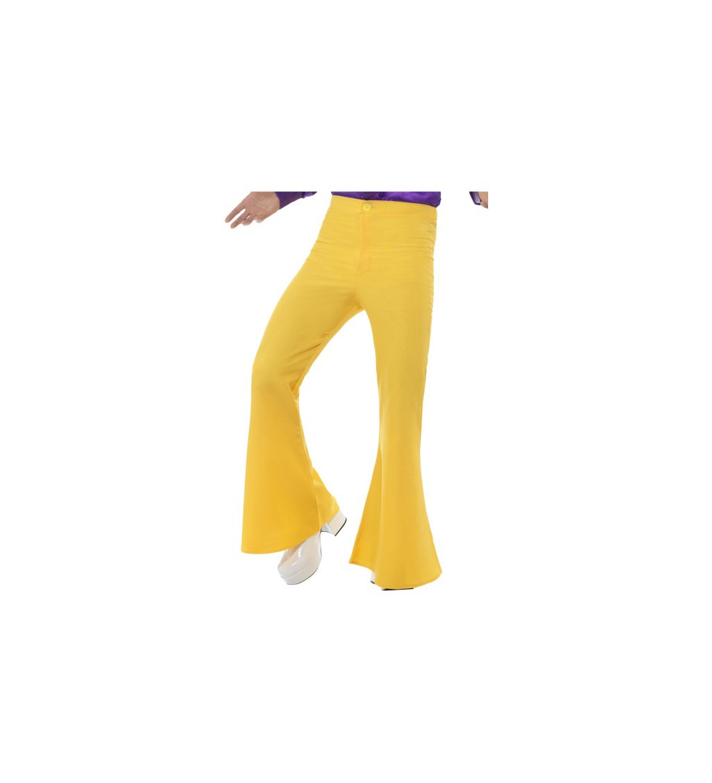 Pánske nohavice zvonové - žlté