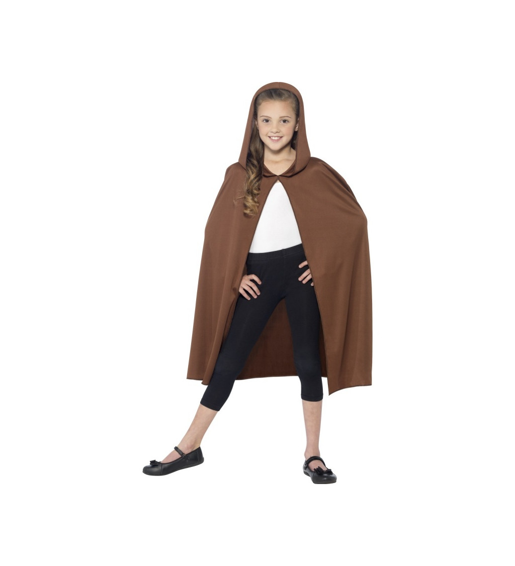 Detský plášť s kapucňou - hnedý