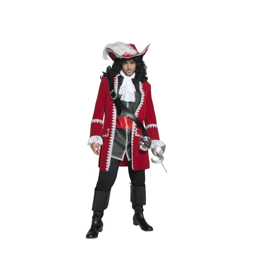 Kostým Pirát Deluxe červený