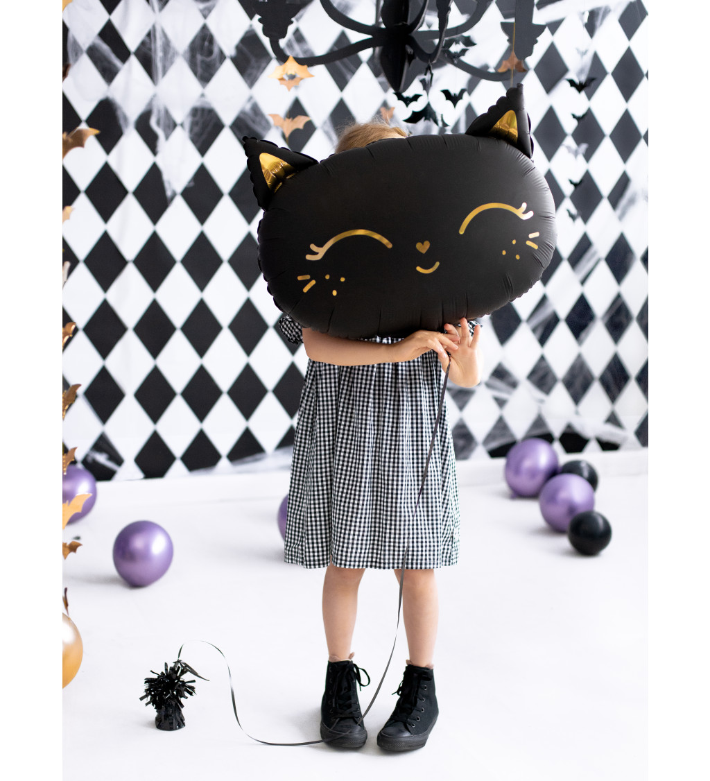 Fóliový balón s čiernou mačkou