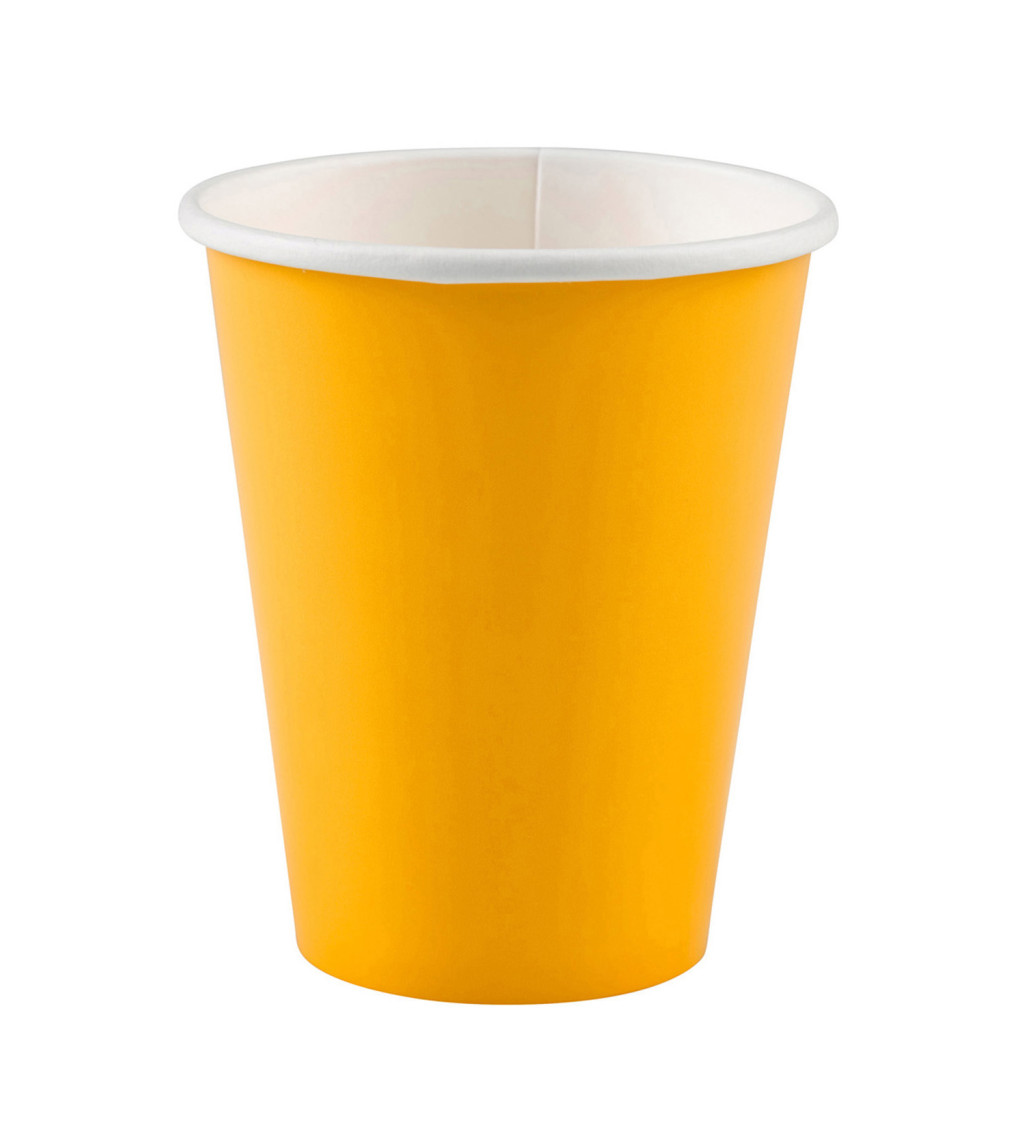 Jednofarebný pohár žltý, 20 ks