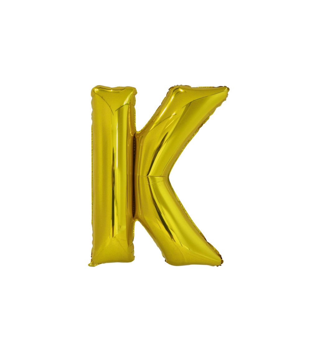 Fóliový balónik "K" - zlaté 86cm