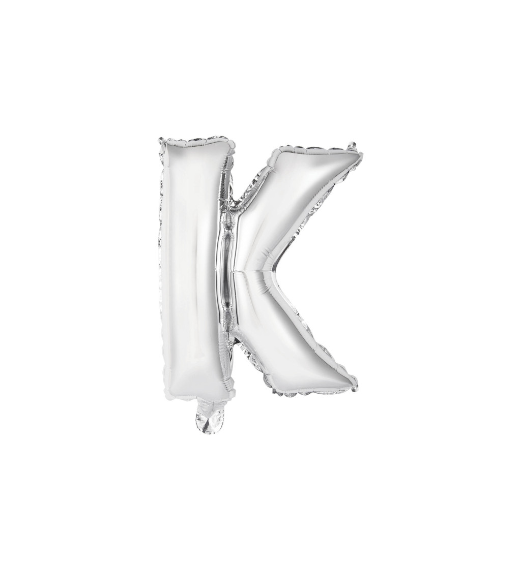 Fóliový balónik "K" - mini strieborný