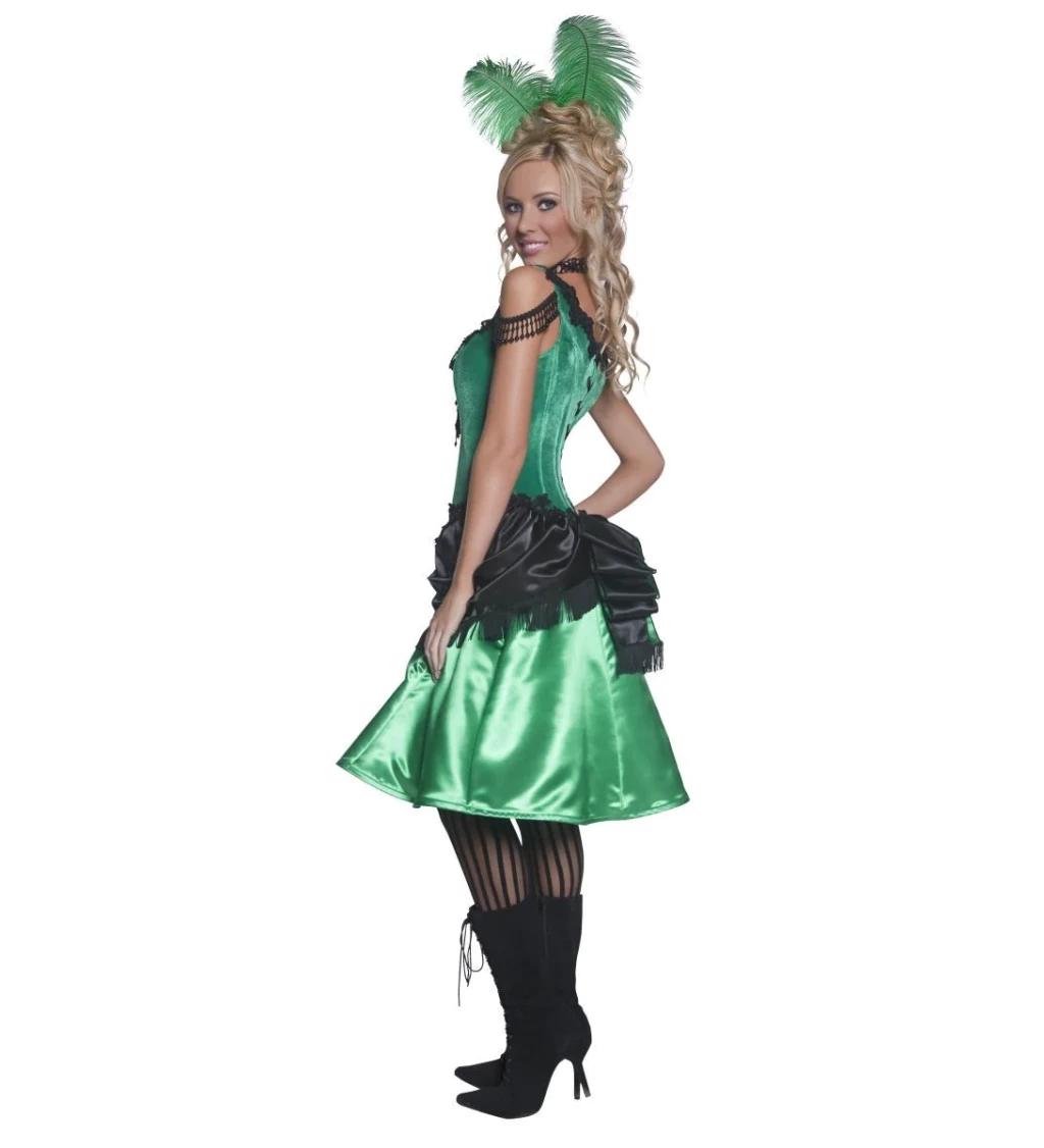 Kostým Kankánová tanečnica zelená