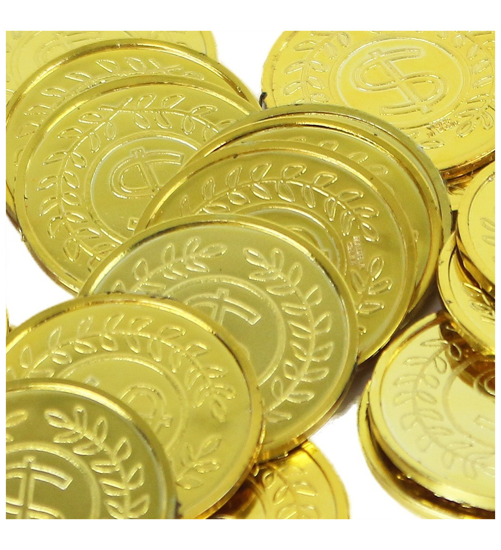 Zlaté mince, plastové