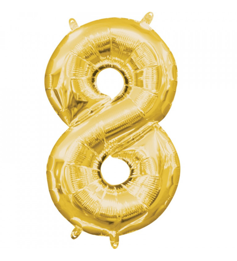Fóliový balónik "8" - zlatý
