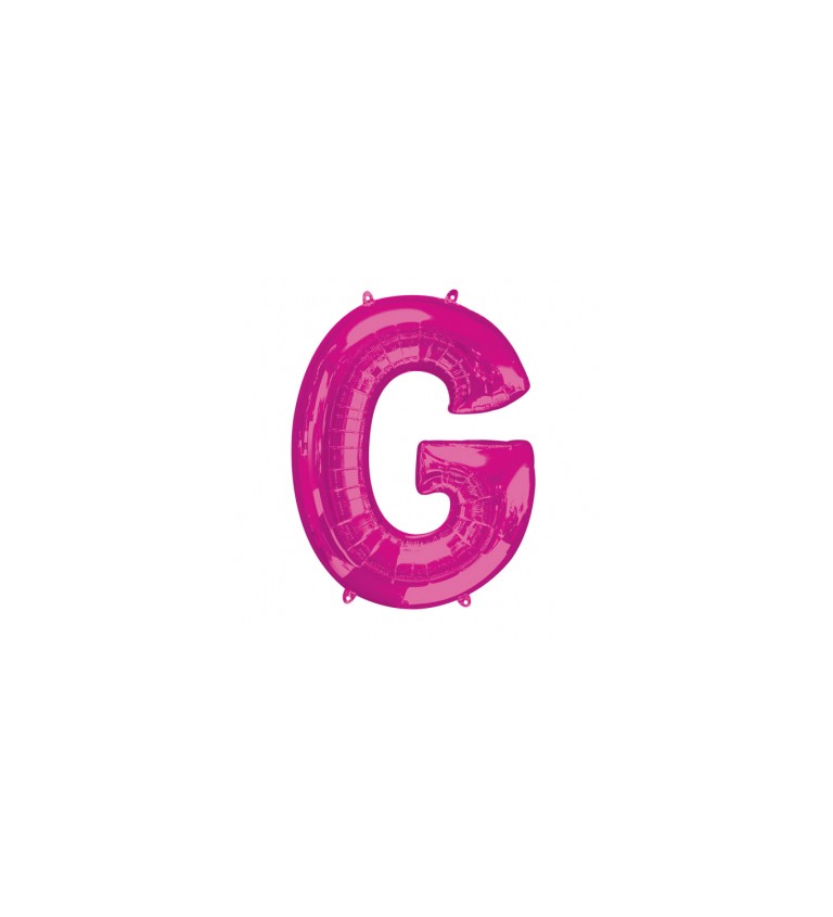 Fóliový balónik "G", ružový
