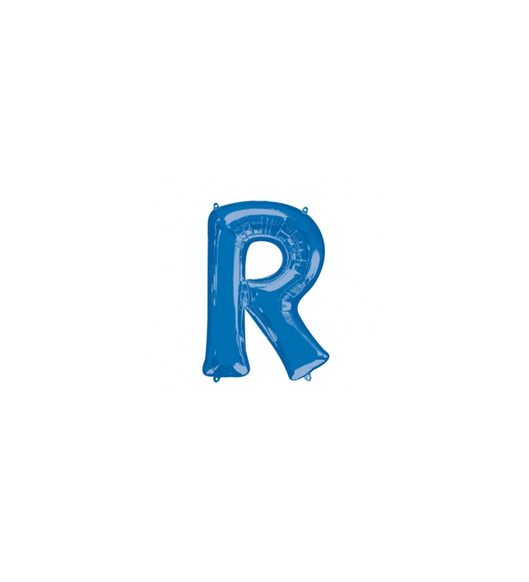 Fóliový balónik "R", modrý