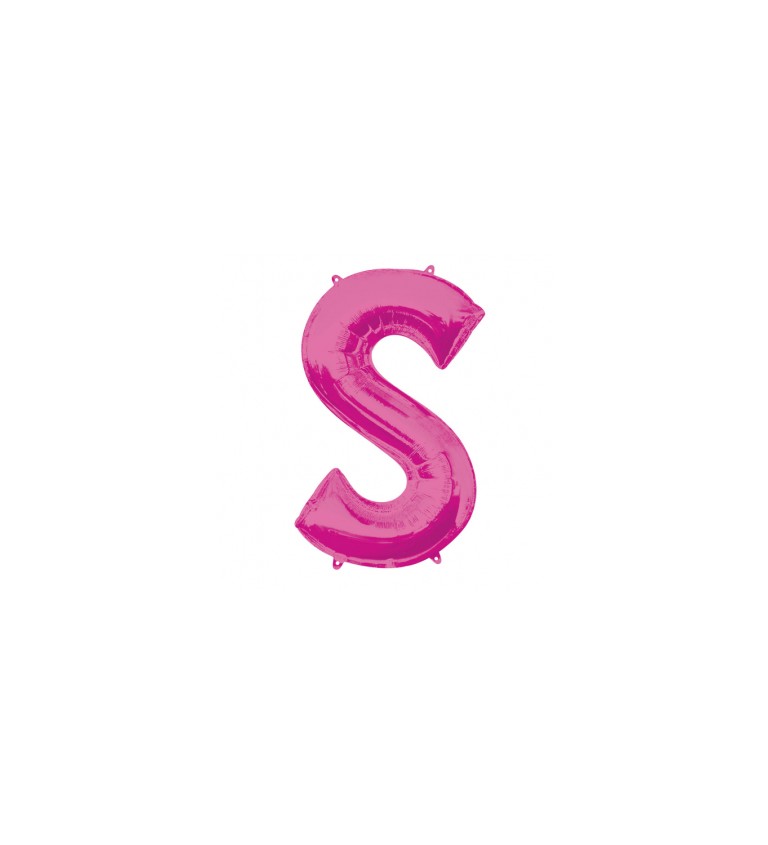 Fóliový balónik "S", ružový