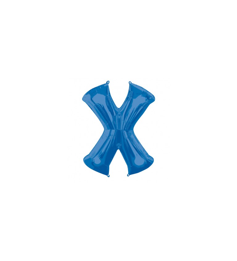 Fóliový balónik "X", modrý