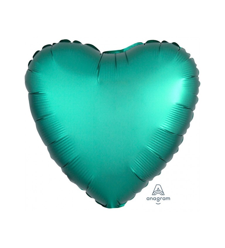 Fóliový balónik v tvare srdca - smaragdový