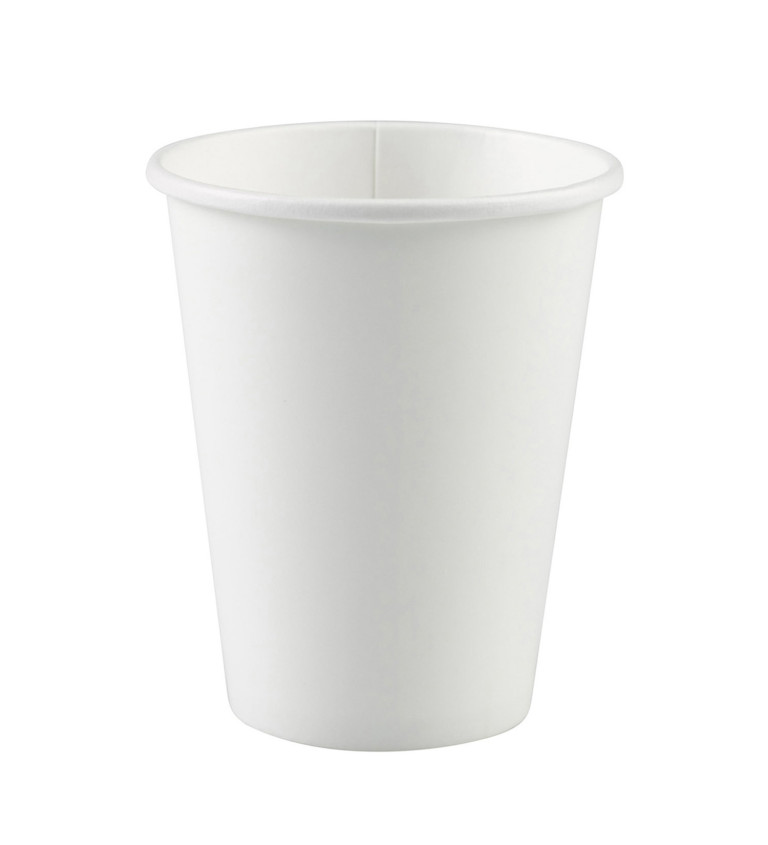 Jednofarebný pohár biely