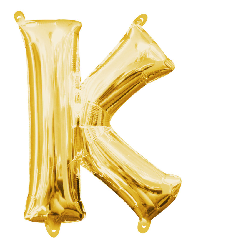 Fóliový balónik "K" - Zlatý