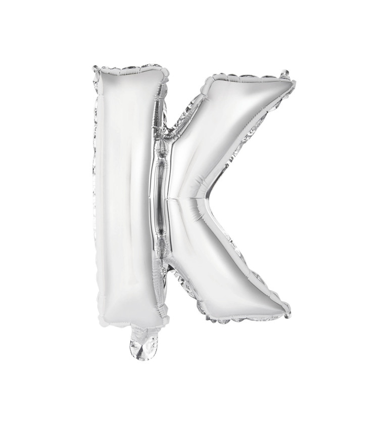 Fóliový balónik "K" - mini strieborný