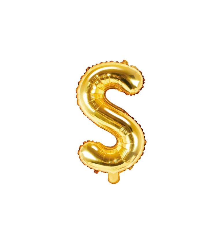 Fóliový balónik S - zlatý