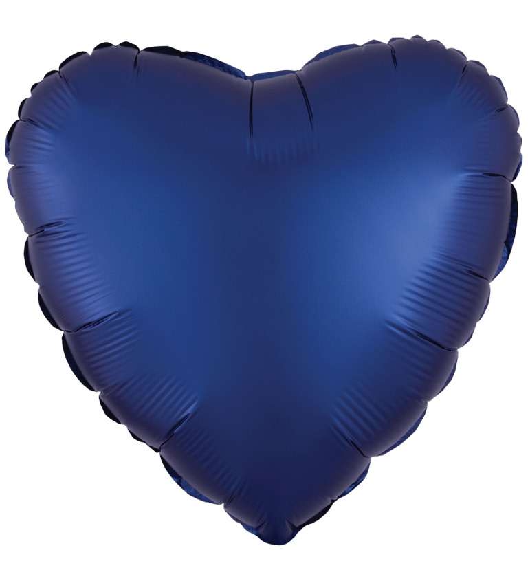 Fóliový balónik Srdce, tmavo modrý satén