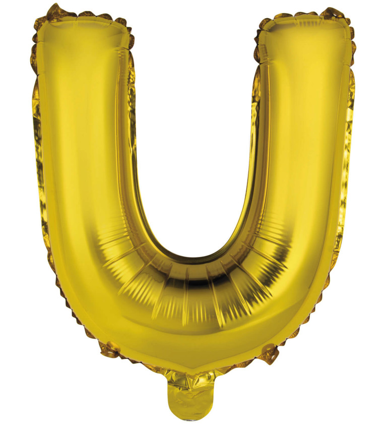 Fóliový balónik "U" - mini zlatý