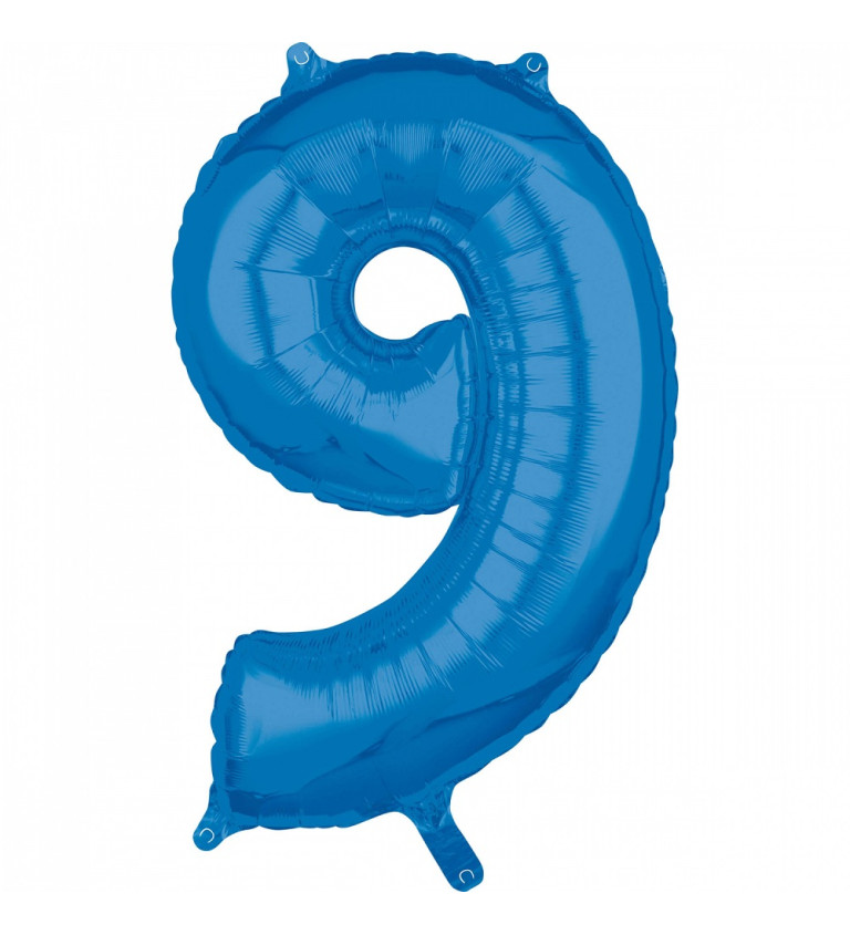 Fóliový balón "9" - Modrý
