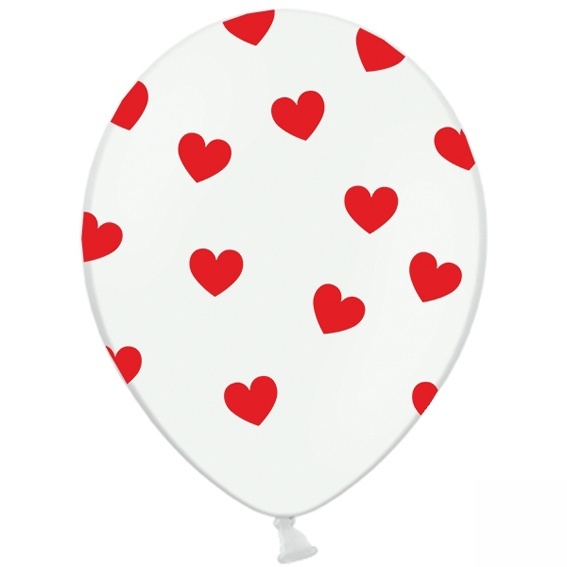 Nafukovací balónik so srdiečkami - biely