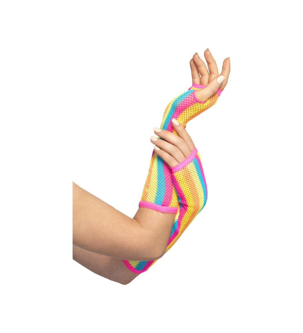 Rukavice sieťované - multicolor