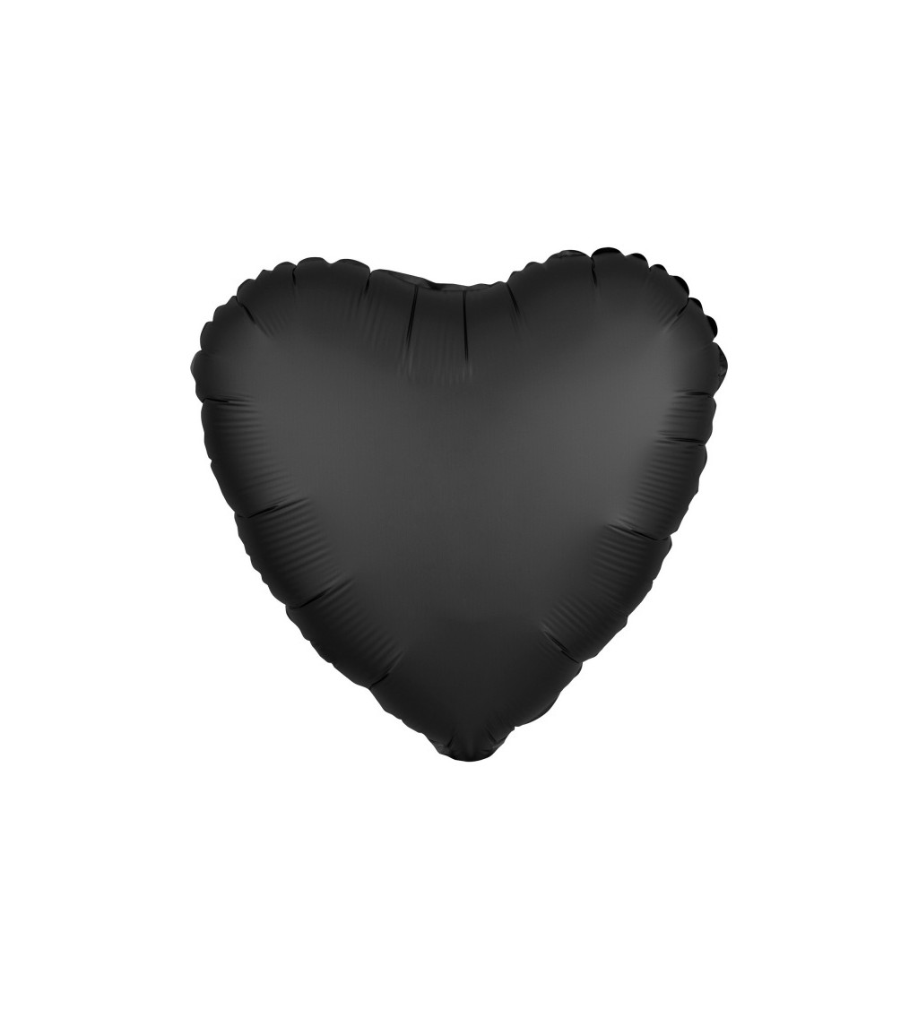 Fóliový balónik v tvare srdca - čierny