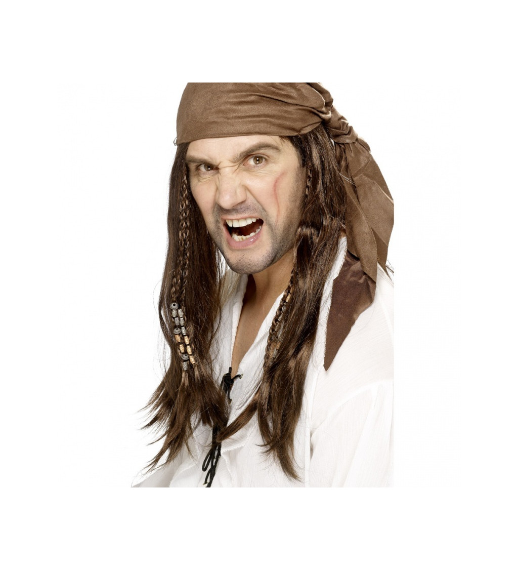 Parochňa - Pirátska hnedá s korálkami