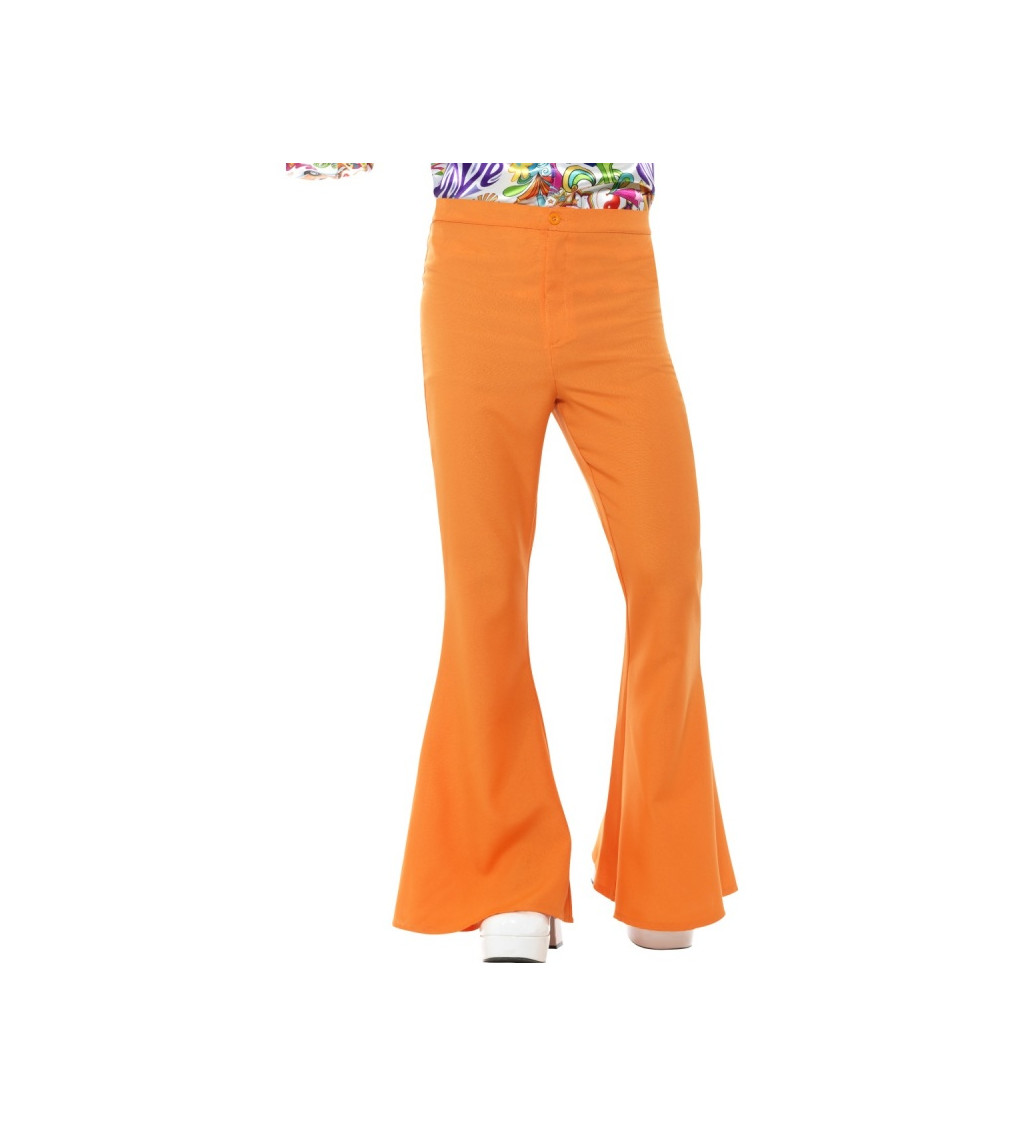 Pánske nohavice zvonové - oranžové