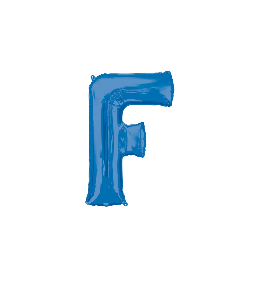 Fóliový balónik "F", modrý