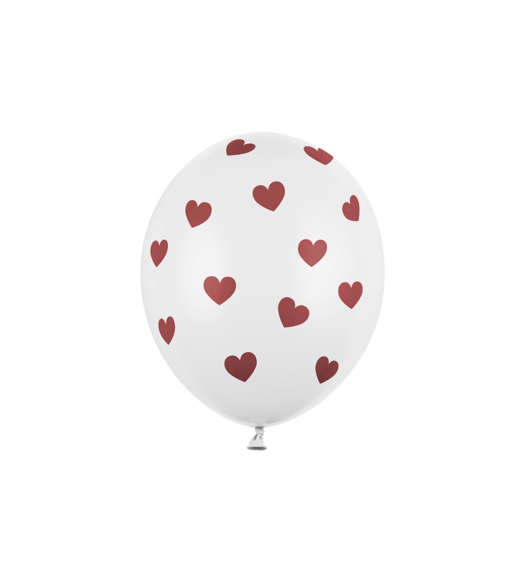 Nafukovací balónik so srdiečkami - biely
