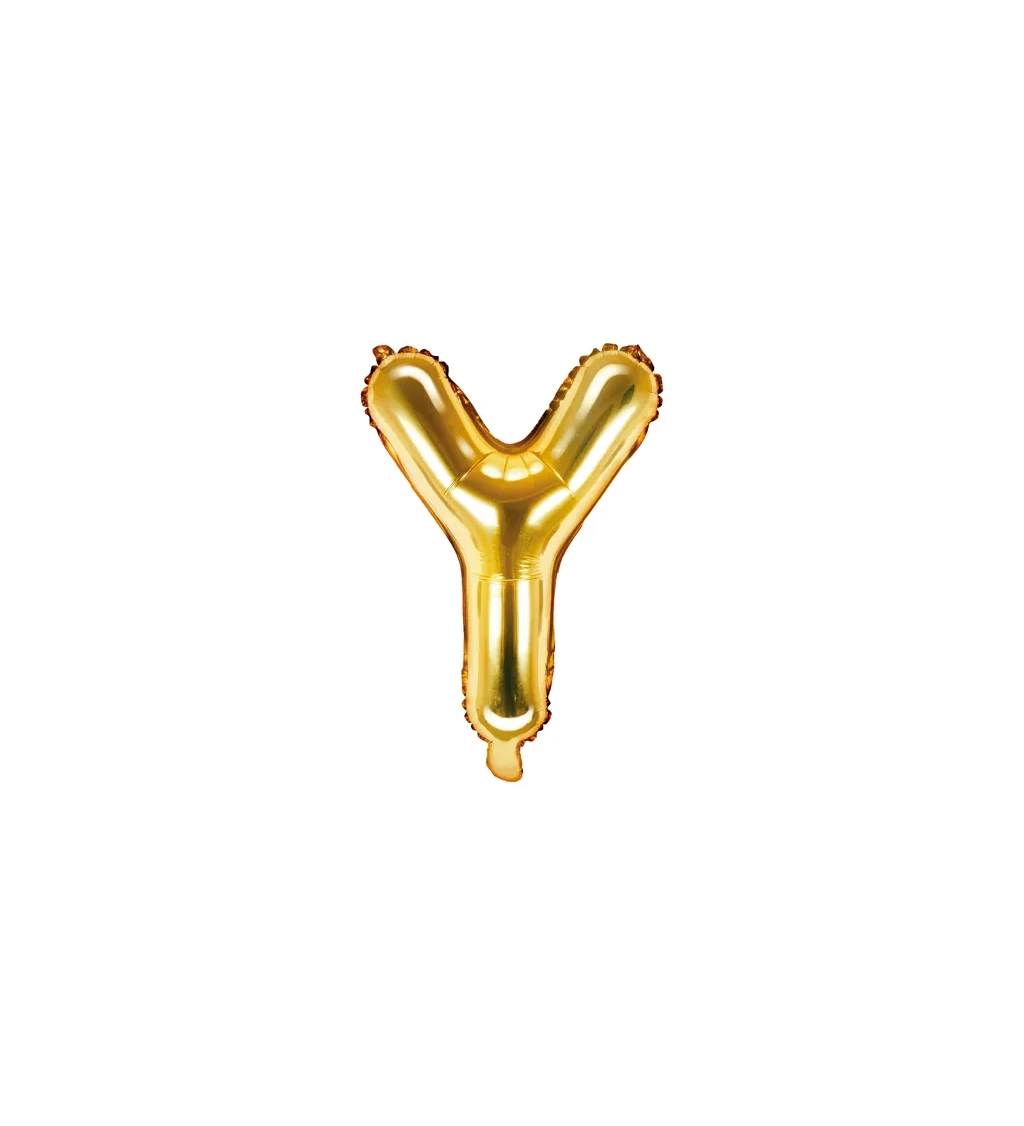 Fóliový balónik Y - zlatý