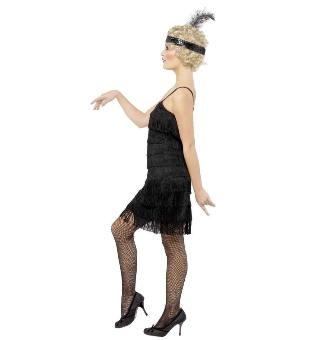 Kostým 20. leta krátky - čierny