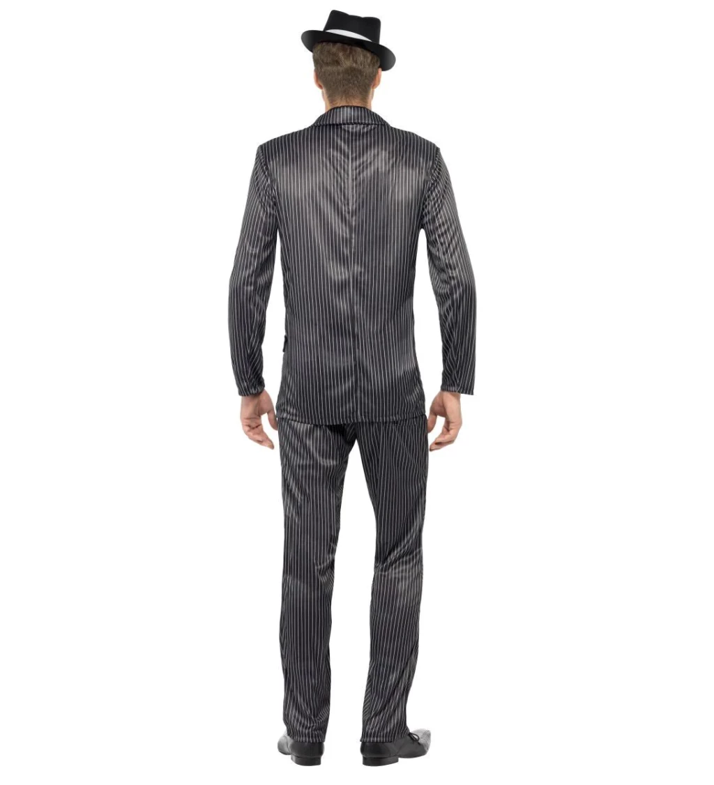 Kostým Gangster - šedý s pruhom