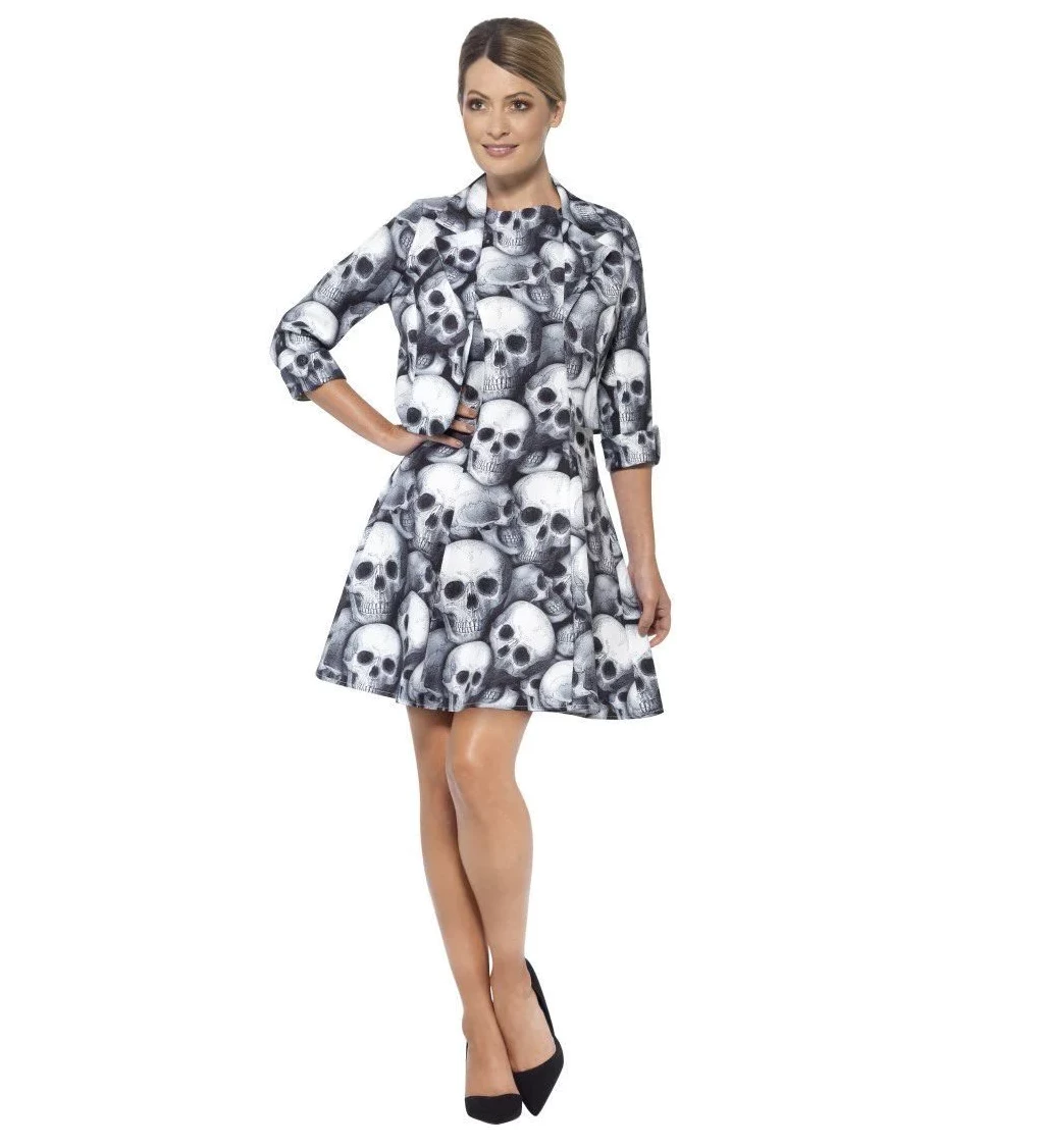 Dámsky kostým - Šaty s lebkami