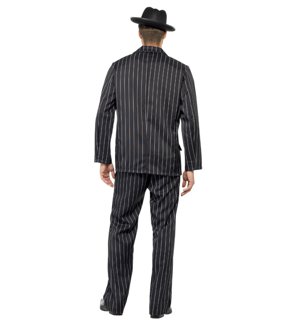 Kostým Gangster - čierny s pruhom