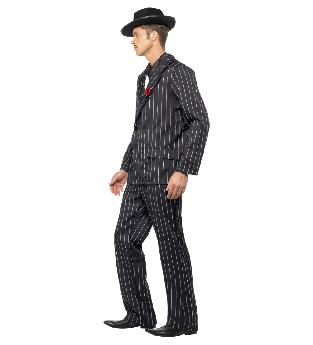Kostým Gangster - čierny s pruhom