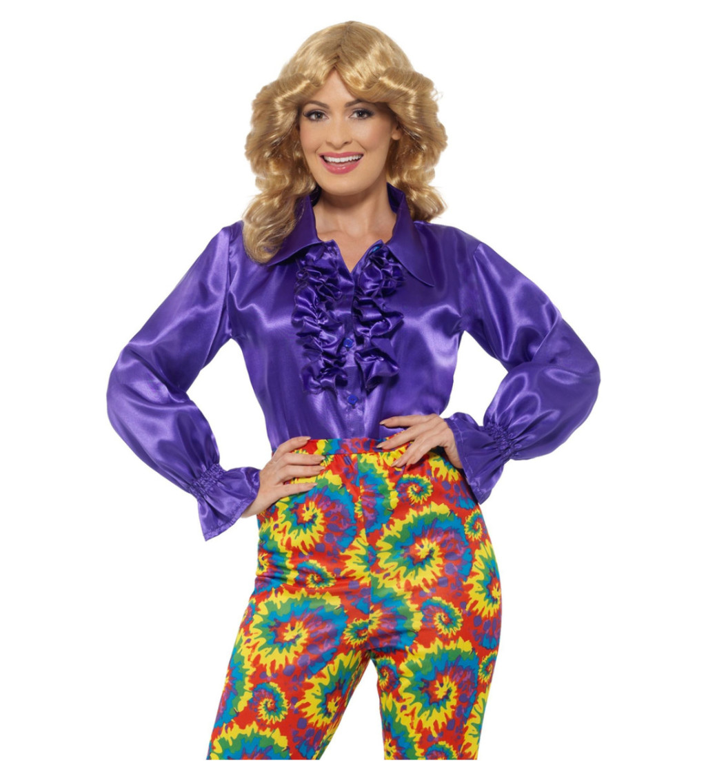 Blúzka 70. roky fialová