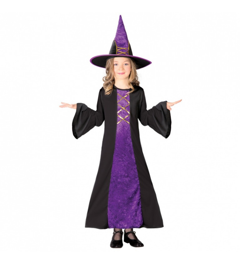 Detský kostým fialová čarodejka