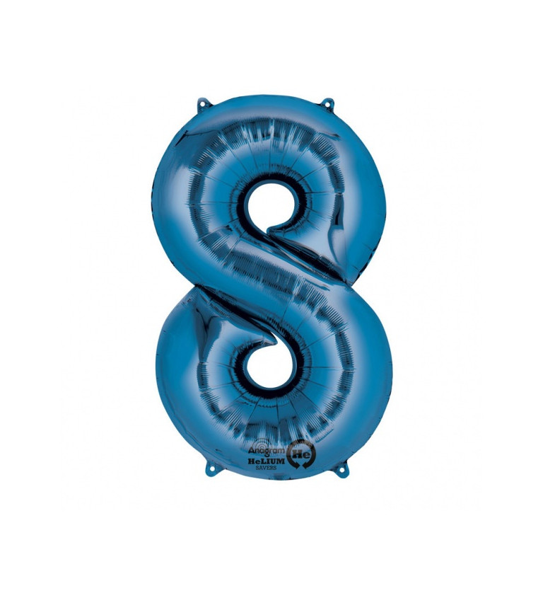 Modrý balón v tvare čísla 8