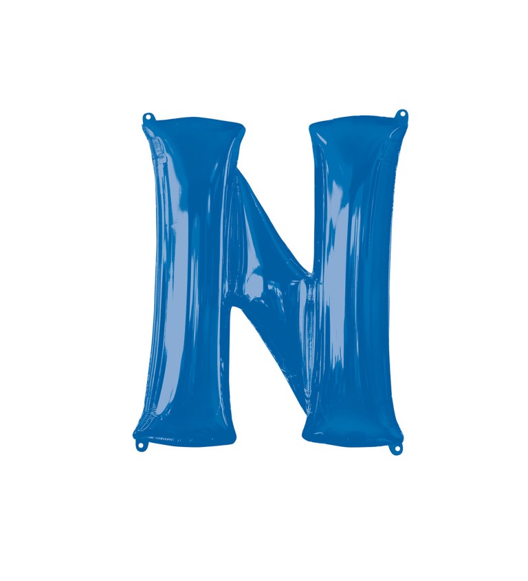 Fóliový balónik "N", modrý