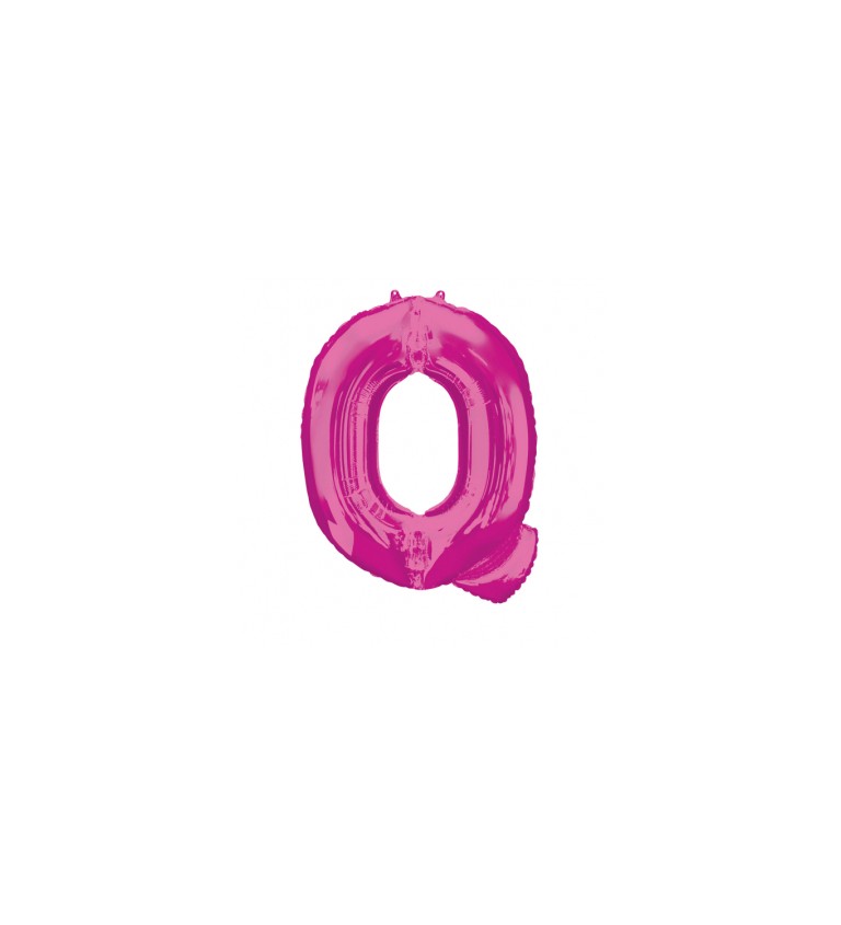 Fóliový balónik "Q", ružový