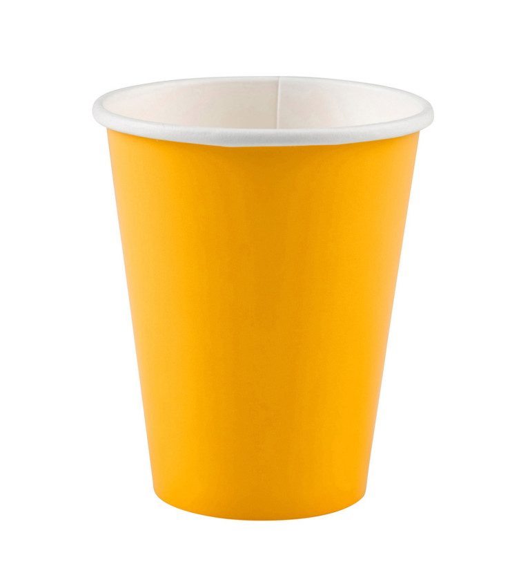 Jednofarebný pohár žltý