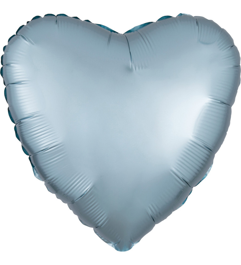Fóliový balónik Srdce, modrý satén