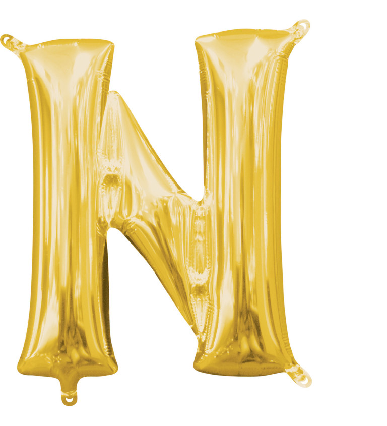 Fóliový balón "N" - mini zlatý