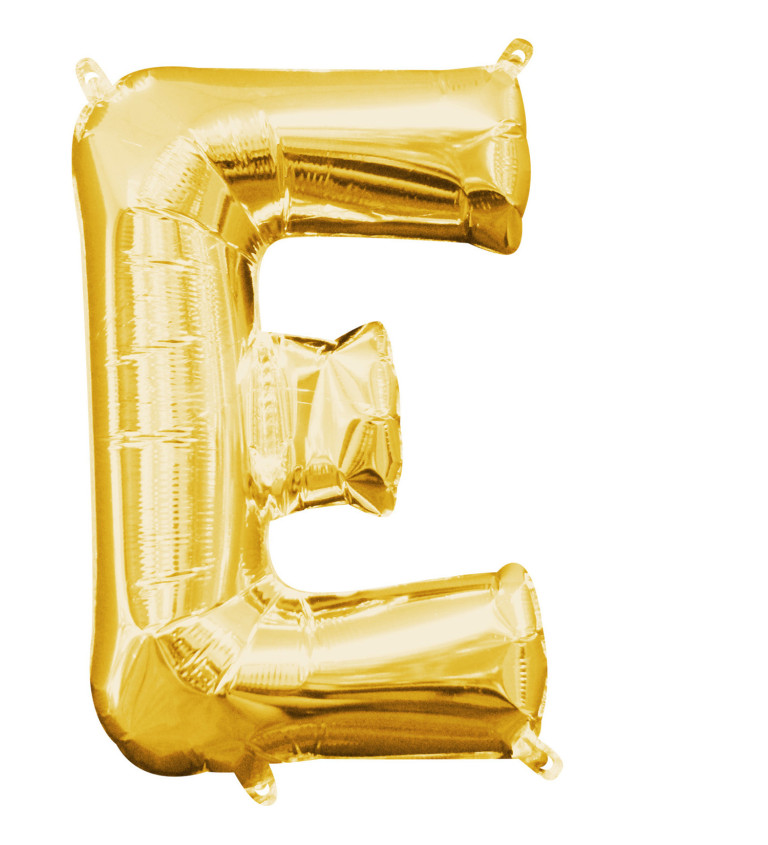 Fóliový balón "E" - mini zlatý
