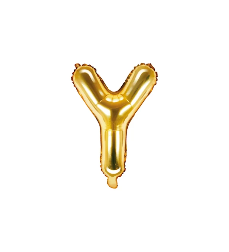Fóliový balónik Y - zlatý