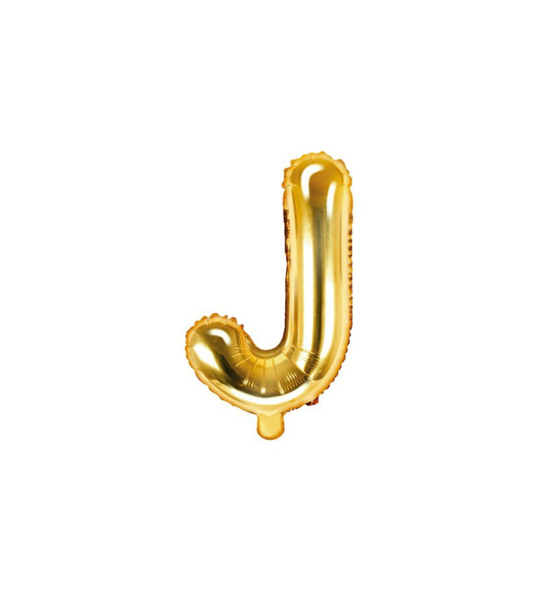 Fóliový balónik J - zlatý