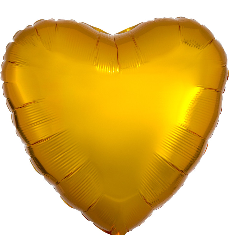 Fóliový balónik Srdce, žltý satén