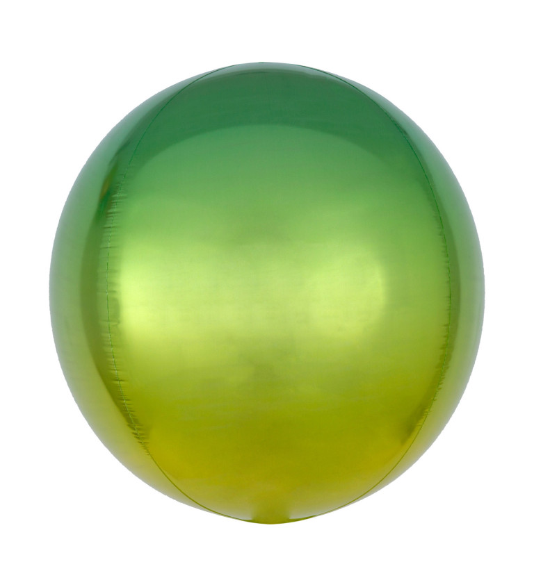 Fóliový balónik Ombre, zelenožltý