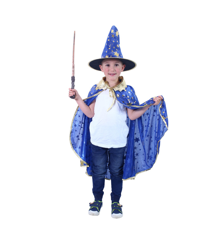 Detský plášť s čiapkou - modrý